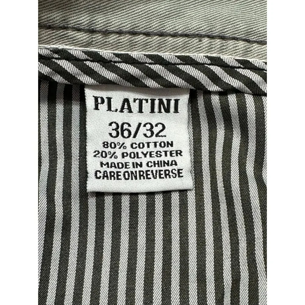 Platini Jeans Co Men’s Gray Distressed Jeans 36x32 Y2K Straight Leg Denim